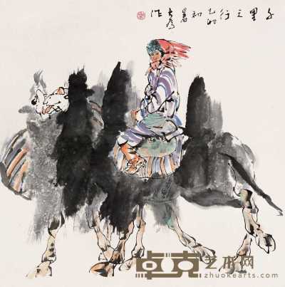 刘大为 己卯（1999）年作 千里之行 镜心 68.5×68.5cm